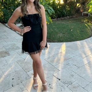Lulu's Chic Black Strapless Dress